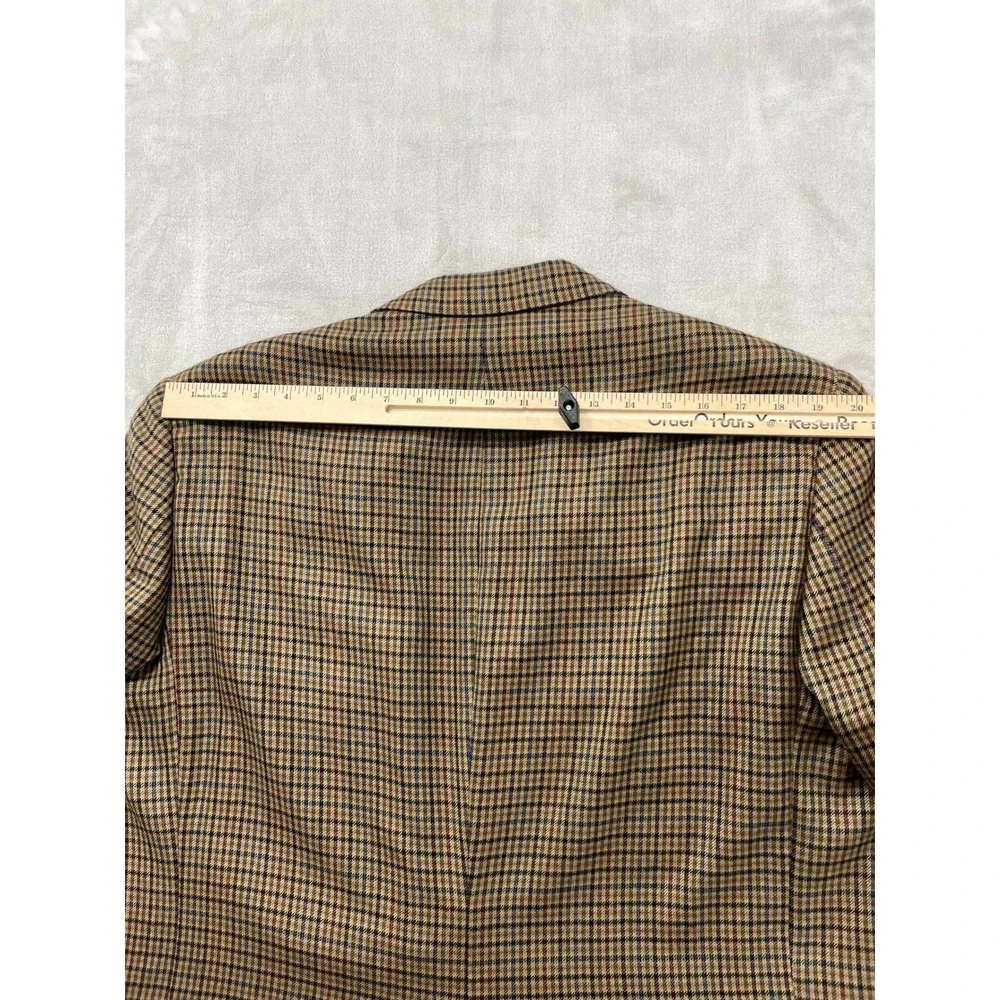 Chester Barrie Blazer Mens 46L Brown Cashmere Glen Plaid Sport Coat England